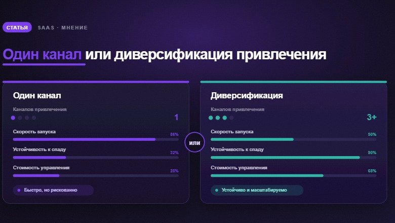 Как избежать зависимости от одного канала привлечения клиентов в SaaS: стратегии и риски
